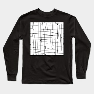 Messy Grid black and white Long Sleeve T-Shirt